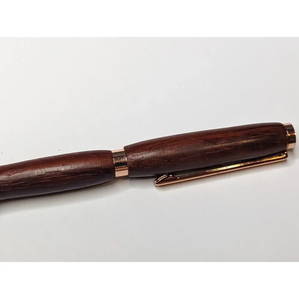 Slimline Twist Pen Copper Finish Red Heart‎ Body Hand Turned Pen